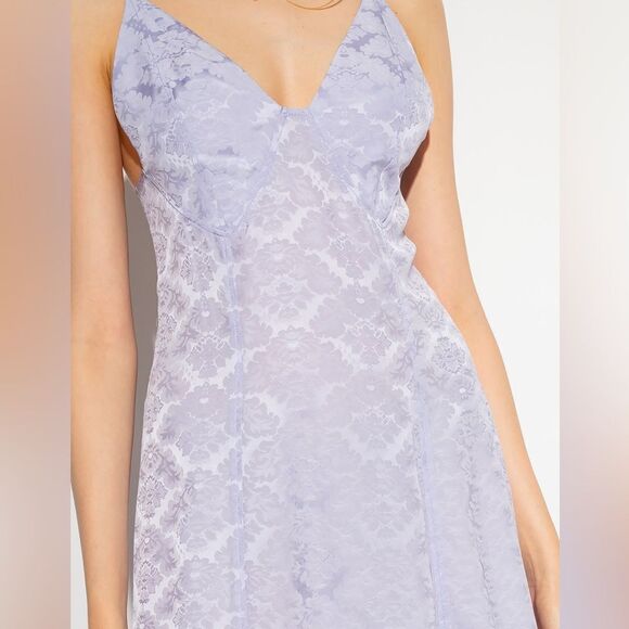 NEW GANNI Jacquard Midi Slip Dress in “Cosmic Sky” lavender - Picture 8 of 15
